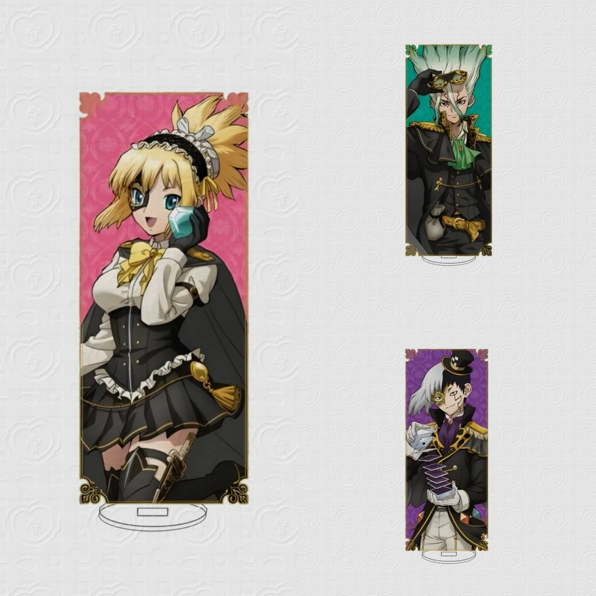 

Anime Store Dr.Stone Gen Asagiri Senku Ishigami Idle Style Costume 15cm Acrylic Stand Desktop Decor Fans Charm Gifts