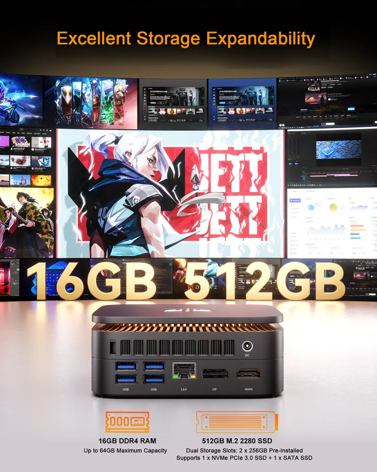 【新品】NiPoGi ミニpc ryzen 4300U 16GB+512GB KAMRUI AMD Ryzen 3 4300U Mini PC 16GB DDR4 512GB M.2 SSD Mini