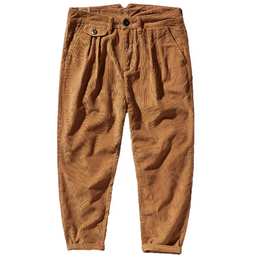 

Autumn And Winter New Men 's Corduroy Casual Pants Loose Straight Trousers Vertical Corduroy Japanese-Style Retro Overalls