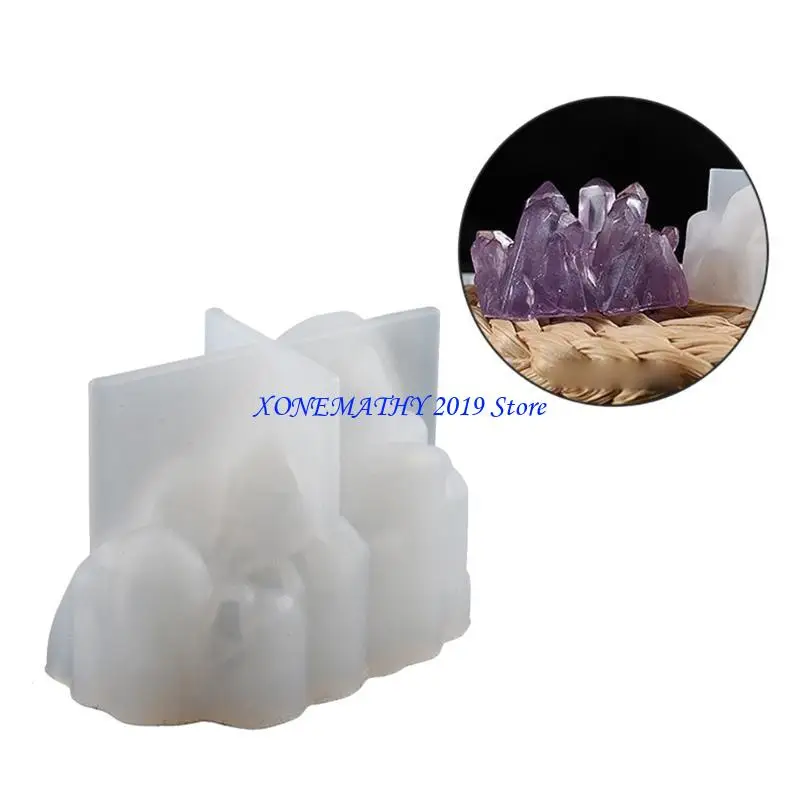 

F42F Crystal Pillar Epoxy Crystal Cluster Mold Mold Suitable for Diy Crafts