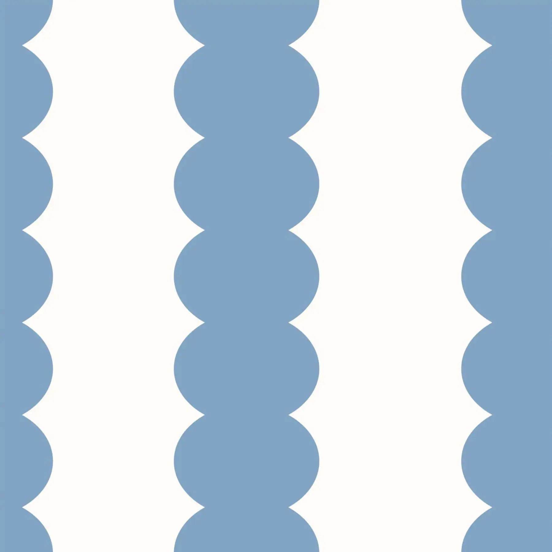 Peel and Stick Wallpaper Scallop Stripe Removable Self Adhesive Contact Paper Modern Minimalist Light Blue and White Wall Decor