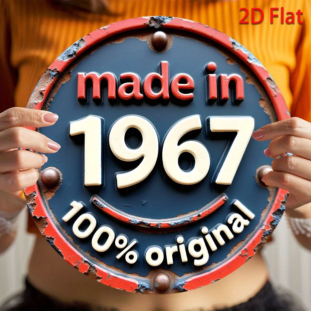 Vintage 1967 Aluminium-Wandschild, Wandkunst-Schild – Retro-Dekoration für Zuhause, Bar, Garage, Garten, Geburtstagsgeschenk