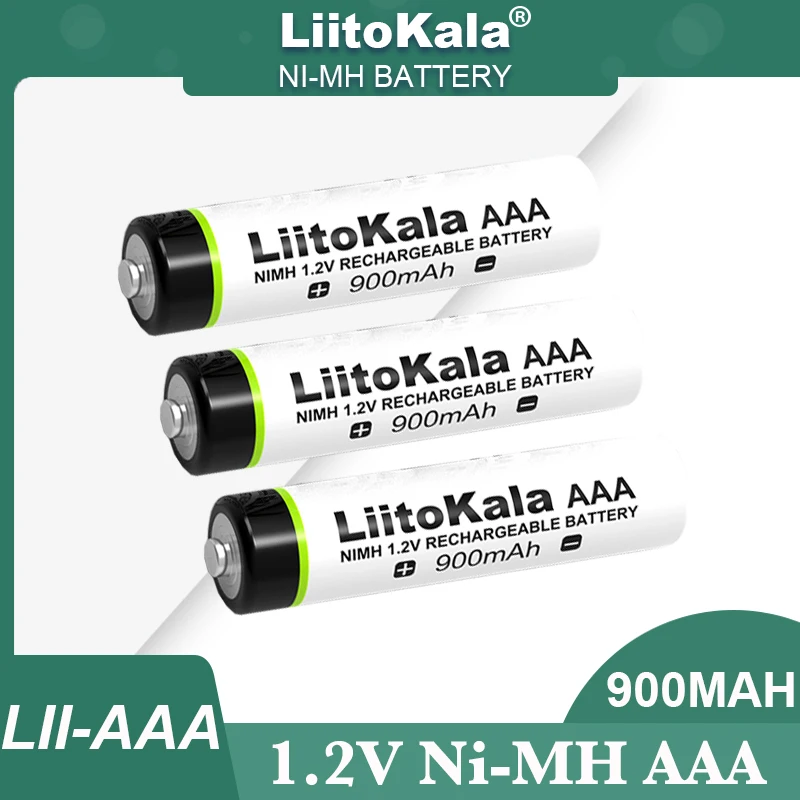 LiitoKala Original 1.2V AAA 900mAh NiMH Battery Rechargeable Battery for Flashlight, Toys,remote control