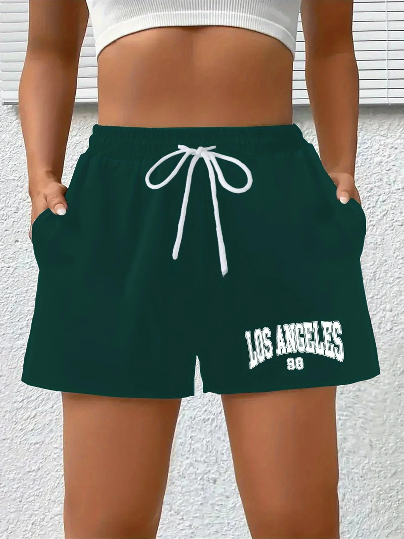 Pantalones cortos informales para mujer Los Ángeles 89 pantalones cortos deportivos estampados para mujer pantalones cortos sueltos informales de secado rápido y transpirable