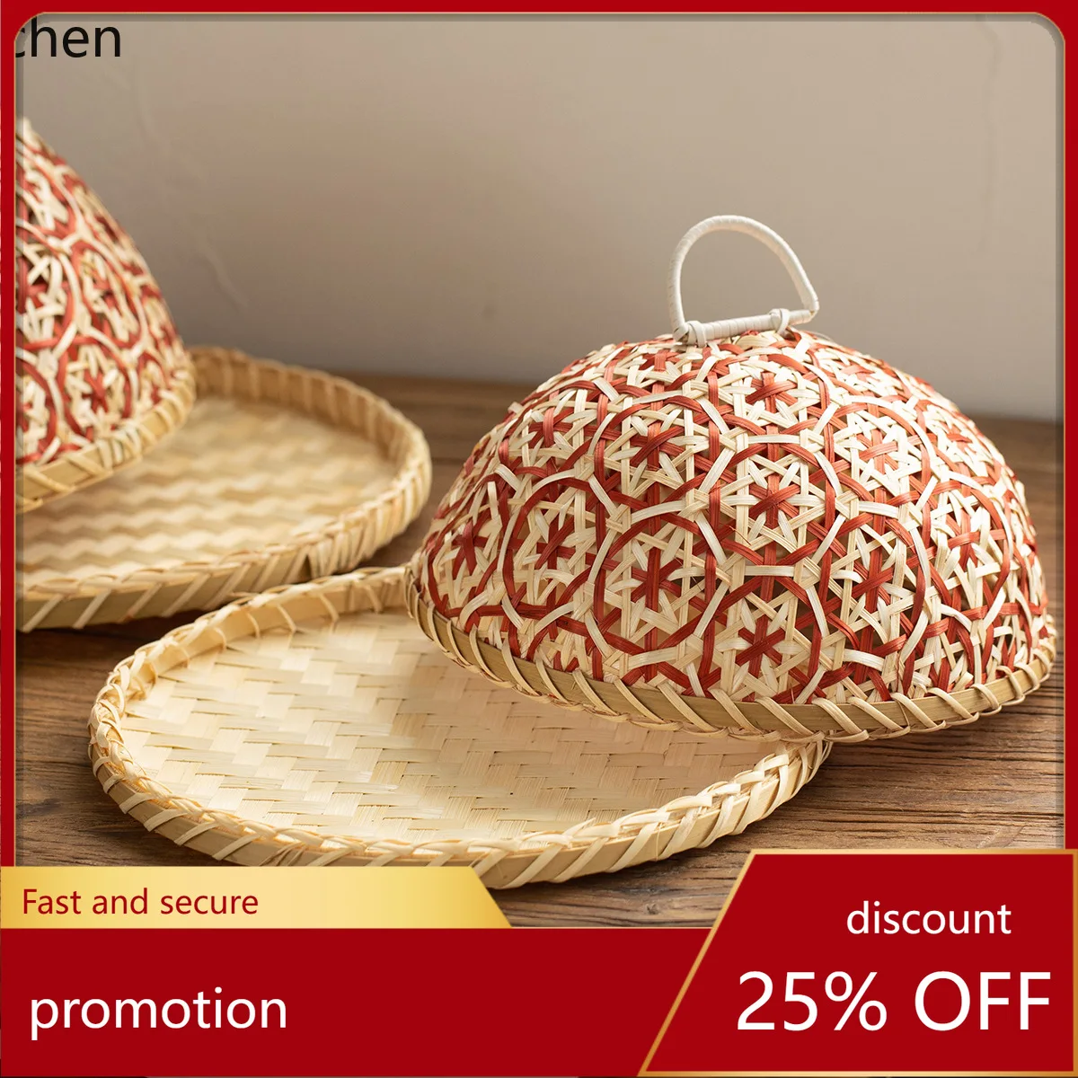 

Zml fruit plate bread basket round insect-proof table cover with lid