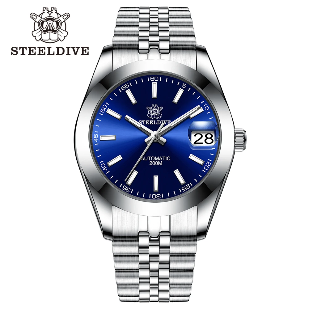 STEELDIVE Taucheruhr 1934 Retro Water Ghost Sapphire NH35 Herren automatische mechanische Uhren 20 Bar wasserdicht leuchtend