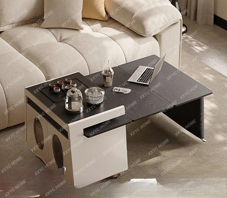 

A Folding integrated tea table mobile Italian minimalist small apartment multi-functional retractable coffee table