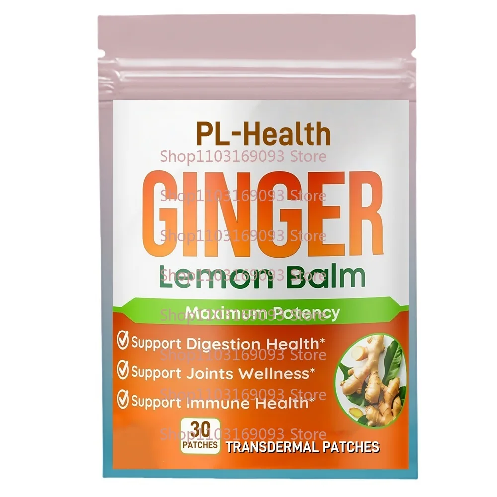 30 parches Parches transdermicos de jengibre con bálsamo de limón, canela - Máxima potencia - Apoya la digestión, las articulaciones y la salud inmunológica