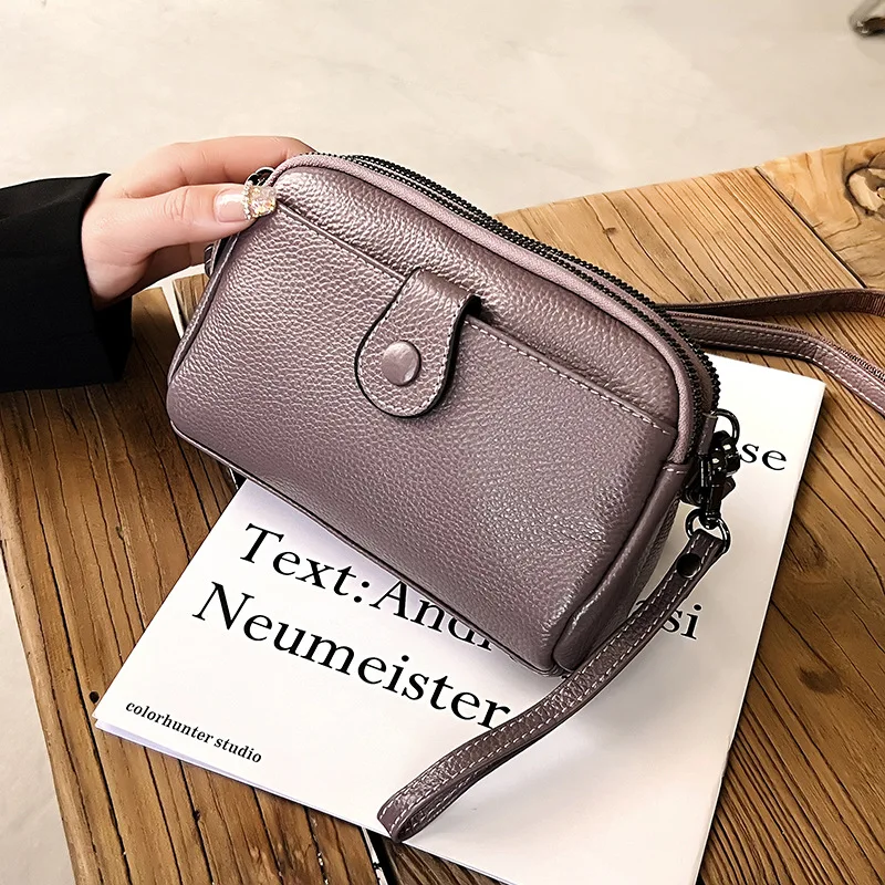 Women Genuine Leather Shoulder Bag New Casual Female  Small Crossbody Bags For Women Bag Cell Phone Bag Day Clutches