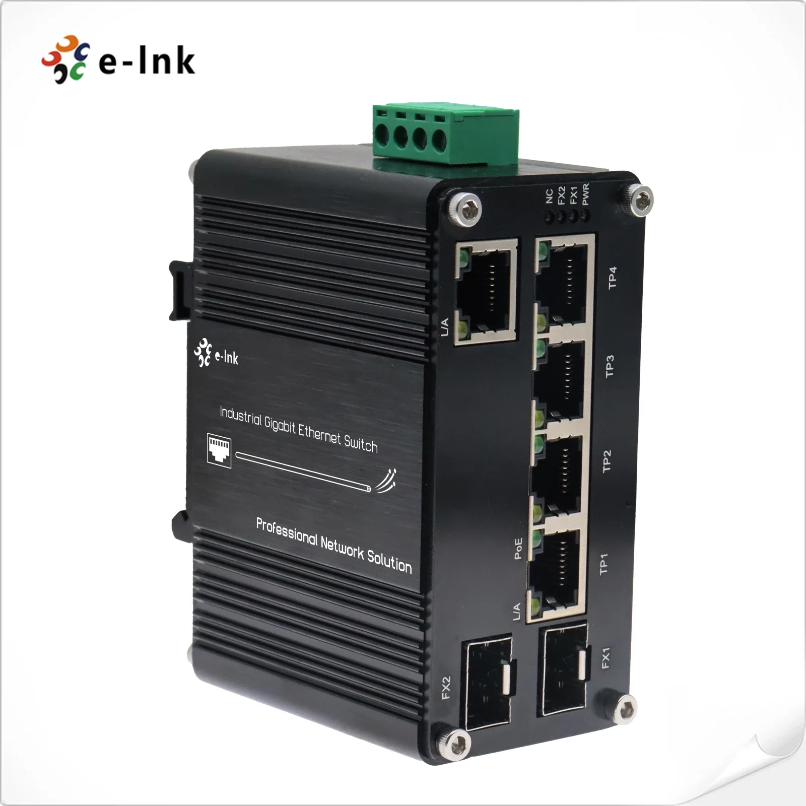 Mini Industrial 5-Port Gigabit PoE Ethernet Switch SFP Fiber 90W High Power IP Surveillance Automation VLAN Support