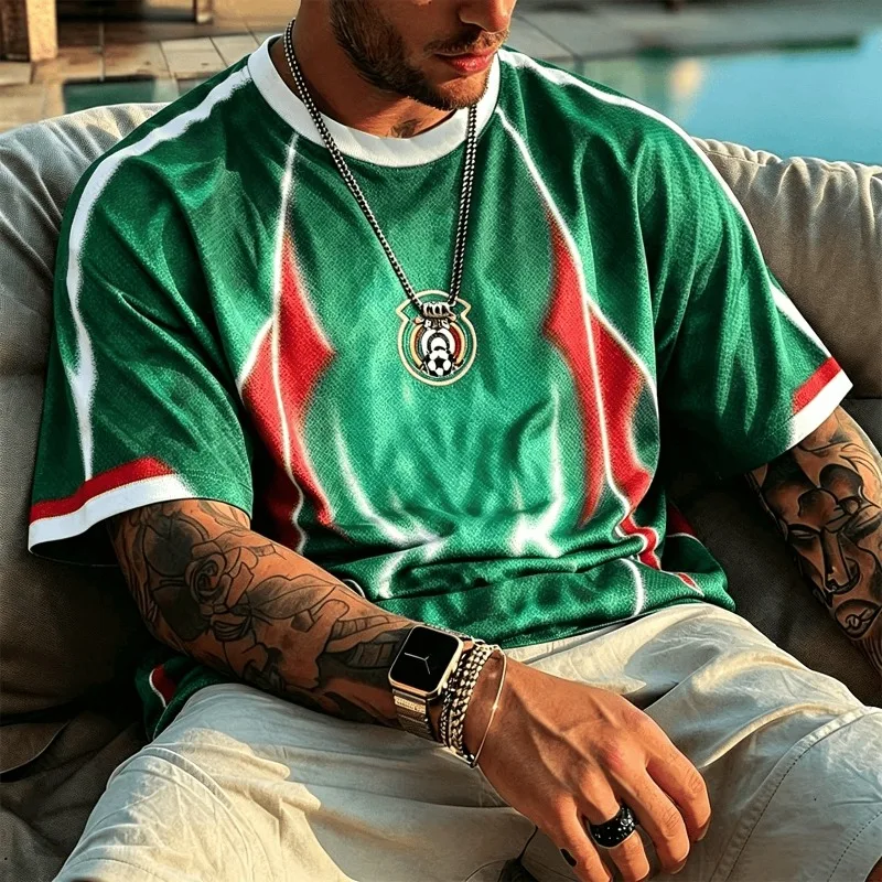 Brazil Argentina USA Mexico National Football Jersey Patriotic Country Flag Kid Soccer T-Shirt Fan Sport Uniform Streetwear Tops view 2