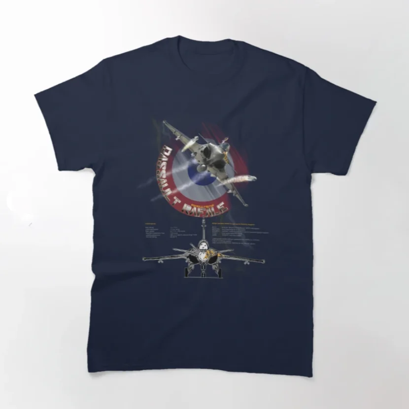 French Air Force Dassault Rafale Omnirole Jet Fighter T-Shirt 100% Cotton O-Neck Short Sleeve Casual Mens T-shirt Size S-3XL