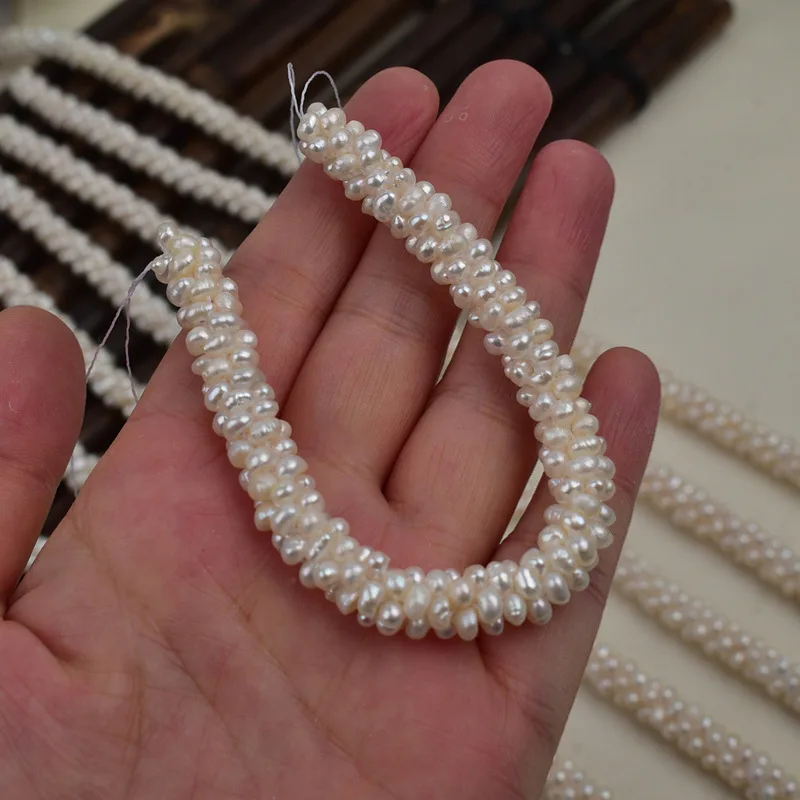 Extender natural freshwater pearl braided snake chain multi-layer hand-woven pearl chain DIY wholesale
