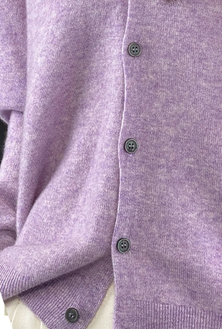 Tloml outono inverno feminino com decote em v lã cardigan básico sólido manga longa camisola de caxemira 100% lã merino malhas femininas topos