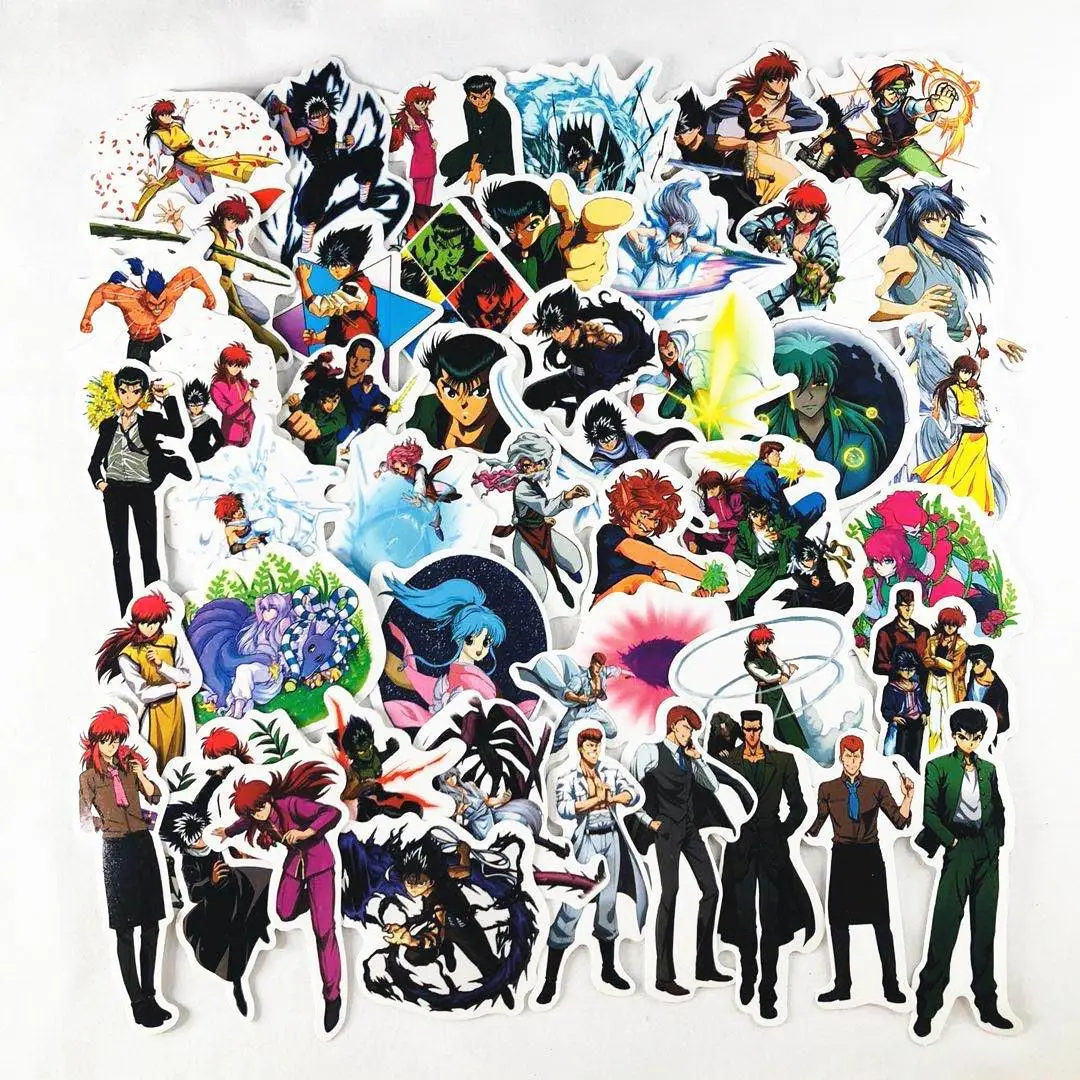 ملصقات كرتونية YuYu Hakusho ، حقيبة إبداعية ، سكوتر ، مستلزمات تزيين السيارة ، مقاومة للماء ، 50 *