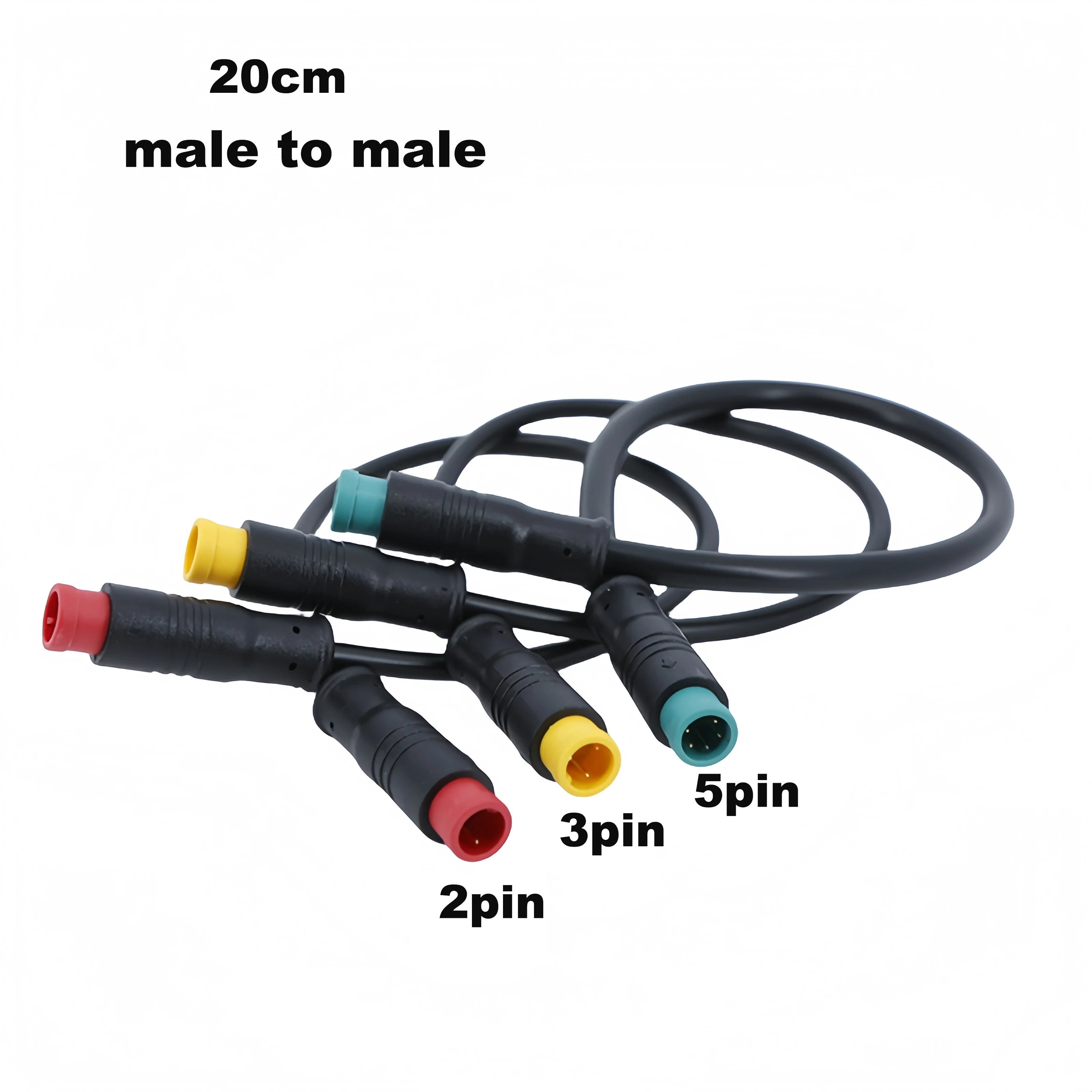 30cm M8 2 3 5 Pin Female Male to male female cable Electric Bicycle Butt Joint Plug Waterproof for Ebike Display Cable Connector