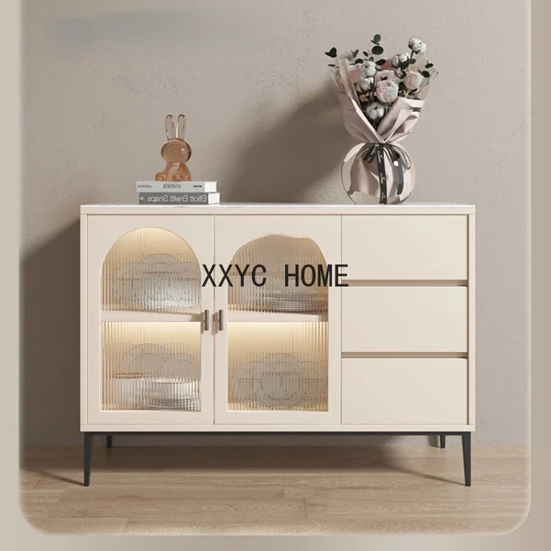 

HJ Sideboard Cabinet Solid Wood Stone Plate Living Room Decorative Storage Cupboard Hallway Cabinet
