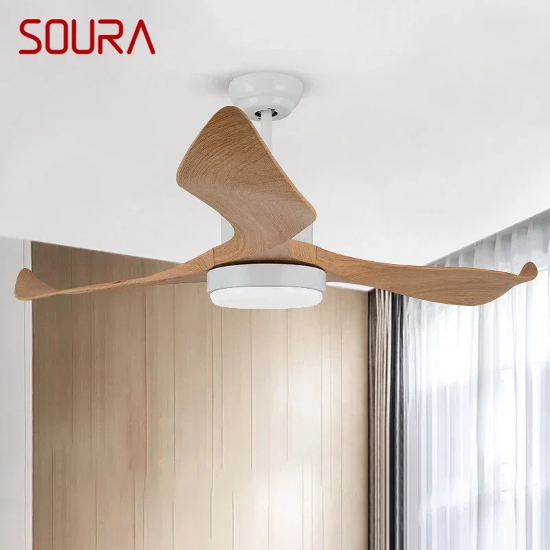 

SOURA Nordic LED Fan Light Modern Minimalism Restaurant Living Room Study Ceiling Fan Light Remote Electric Fan Light