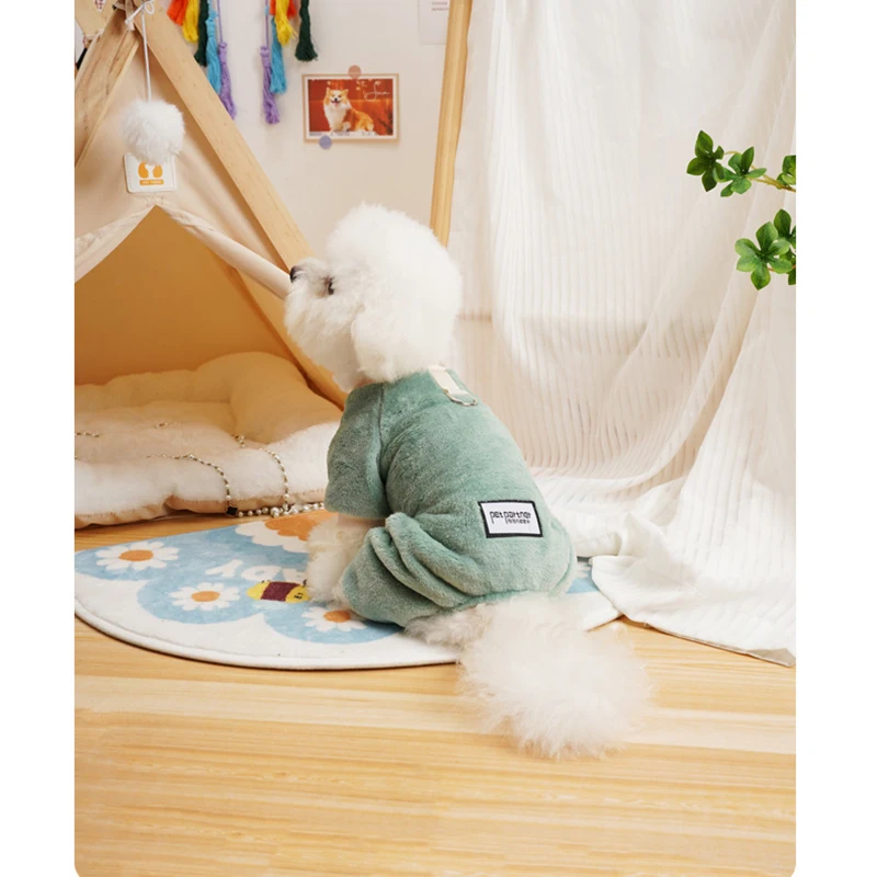 Thermal Flannel Dog Pajamas Onesie Winter Puppy Jumpsuit Cold Weather Pet Clothes Warm Clothing for Small Dogs