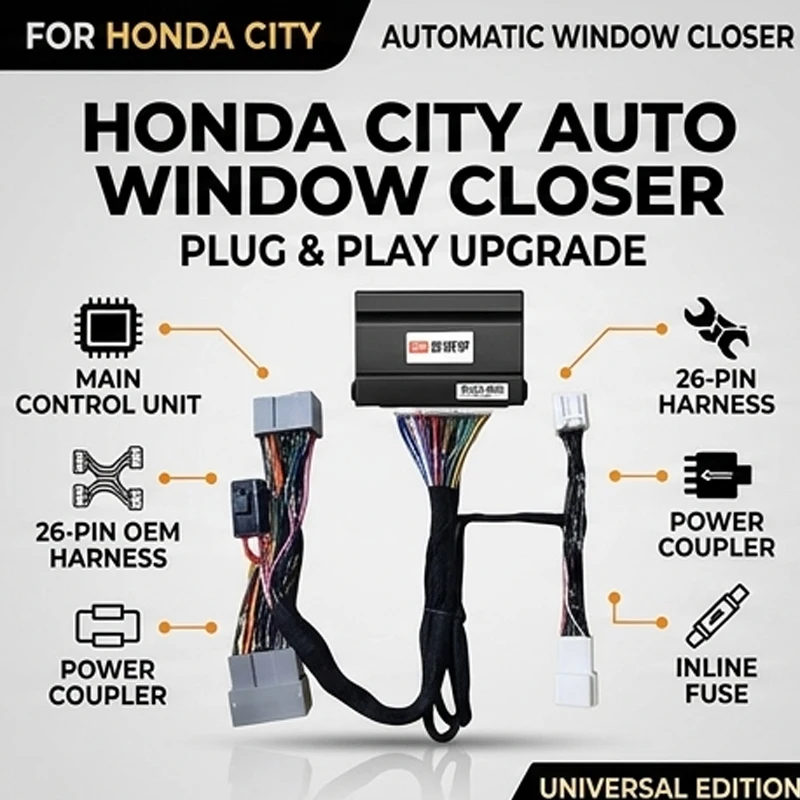 

Automatic Car Window Closer For Honda City Crider Vezel HR-V Greiz Gienia Auto Window Lift Modules Roll Up Open Controller Kit