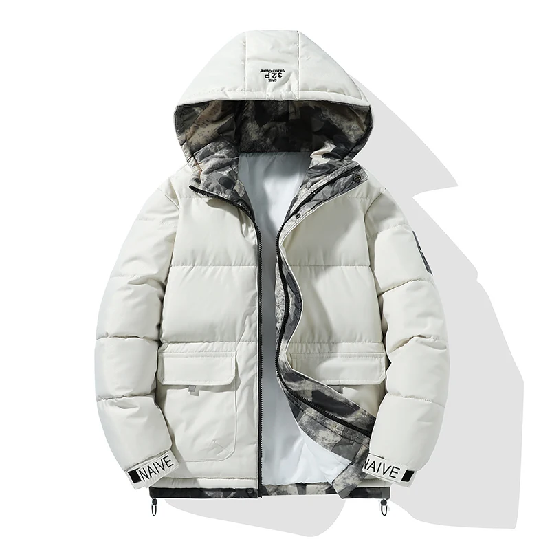 2024 New Cotton Coat Male Winter Casual Thickened Warm Camouflage Hooded Padded Jacket Men Trendy Outdoor Loose Windproof Parka
