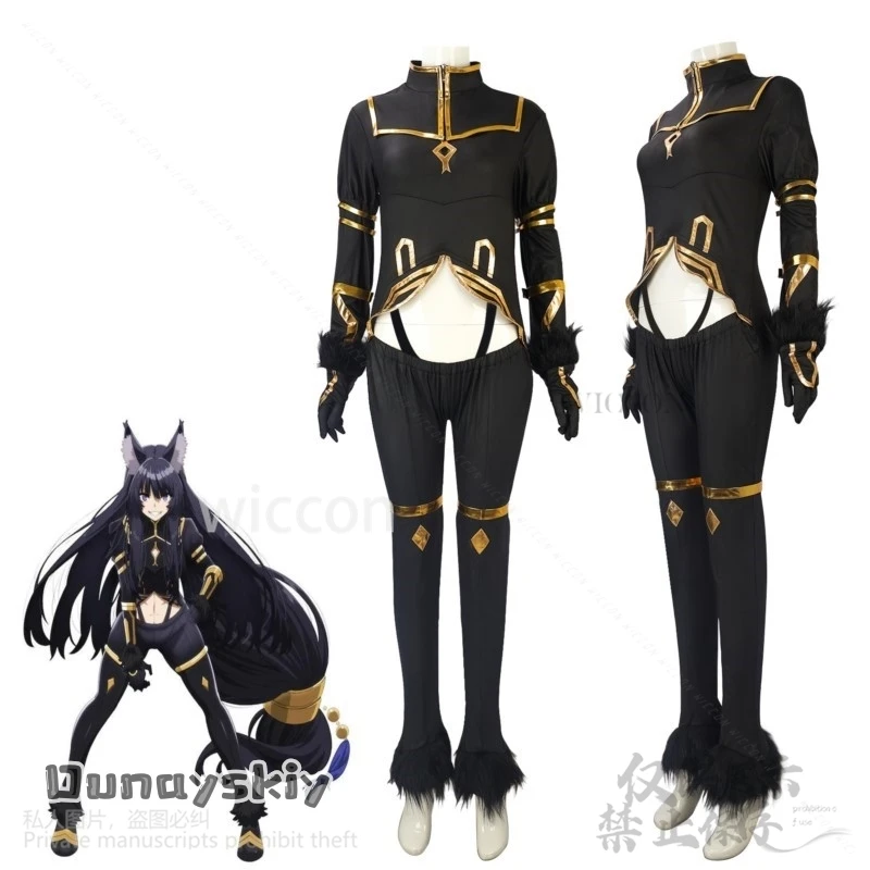 Anime Eminence In Shadow Delta Cosplay Costume Shadow Garden Tight Black Jumpsuits Adult Woman Sexy Halloween Carnival Suit Wigs