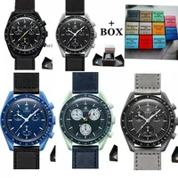 New Men's Moon Mercury Chronograph Watch 6-Hand Celestial Space Design Quartz with Box Hot Sal