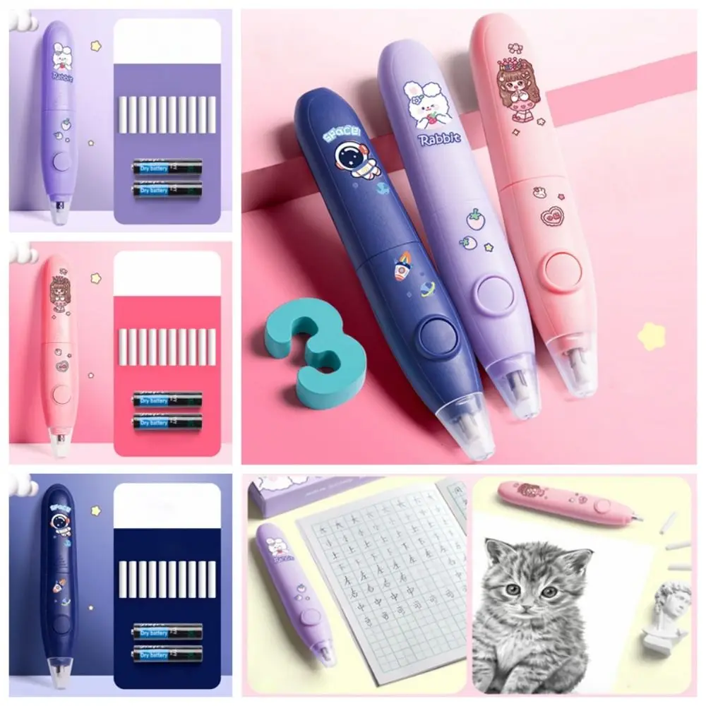 Core Replacement Electric Eraser with Refills Labor-saving Less Rubber Debris Automatic Eraser Traceless Leave No Mark