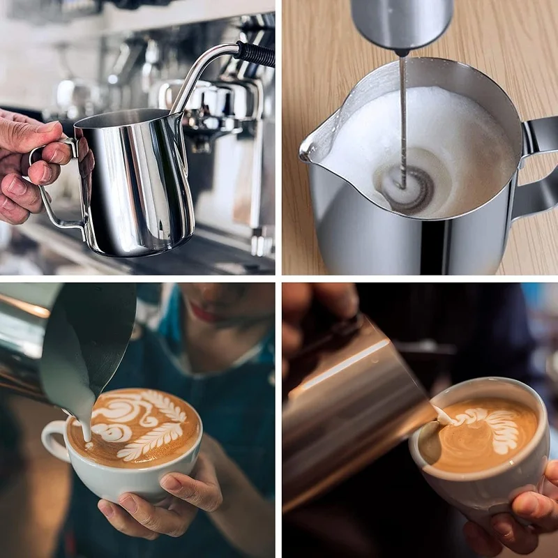 350/600/900ml Milk Frothing Jug Stainless Steel Milk Frother Pitcher for Making Cappuccino Latte Art Barista Coffee Accessories view 5