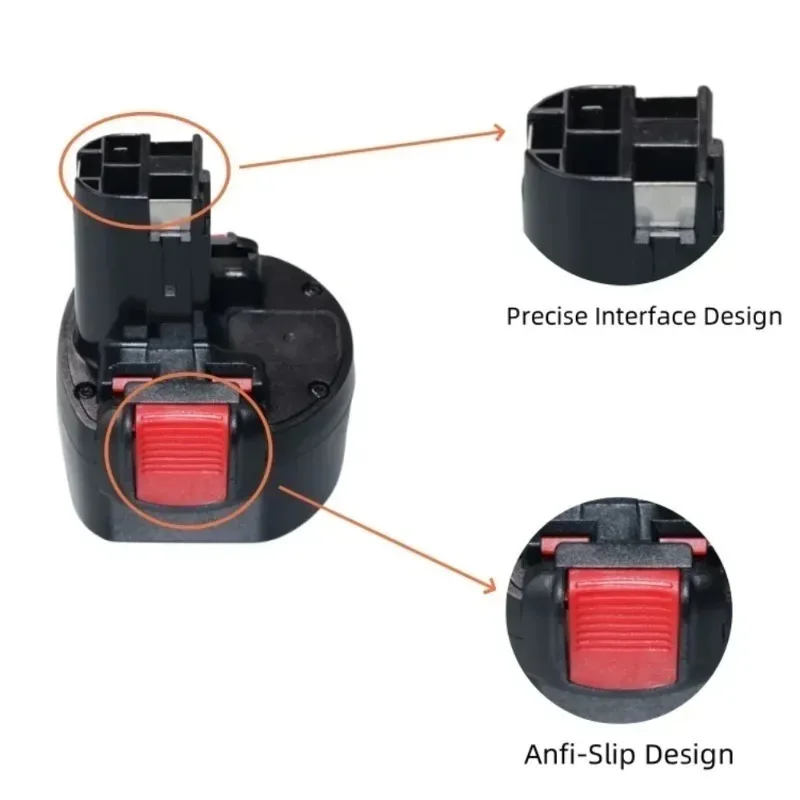 4800/6800/9800/12800mAh 9.6V Ni-MH Replacement Battery Fit Bosch BAT048 BH984, Durable Battery for Bosch Power Tools