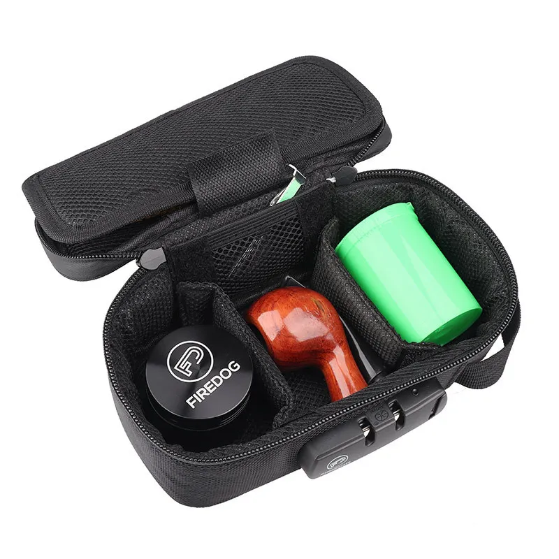 Cigarette Smoking Stash Bag Case Cigarette Tobacco Pouch Bag Combination Lock Tobacco Grinder Container Tobacco Pipe Storage Bag