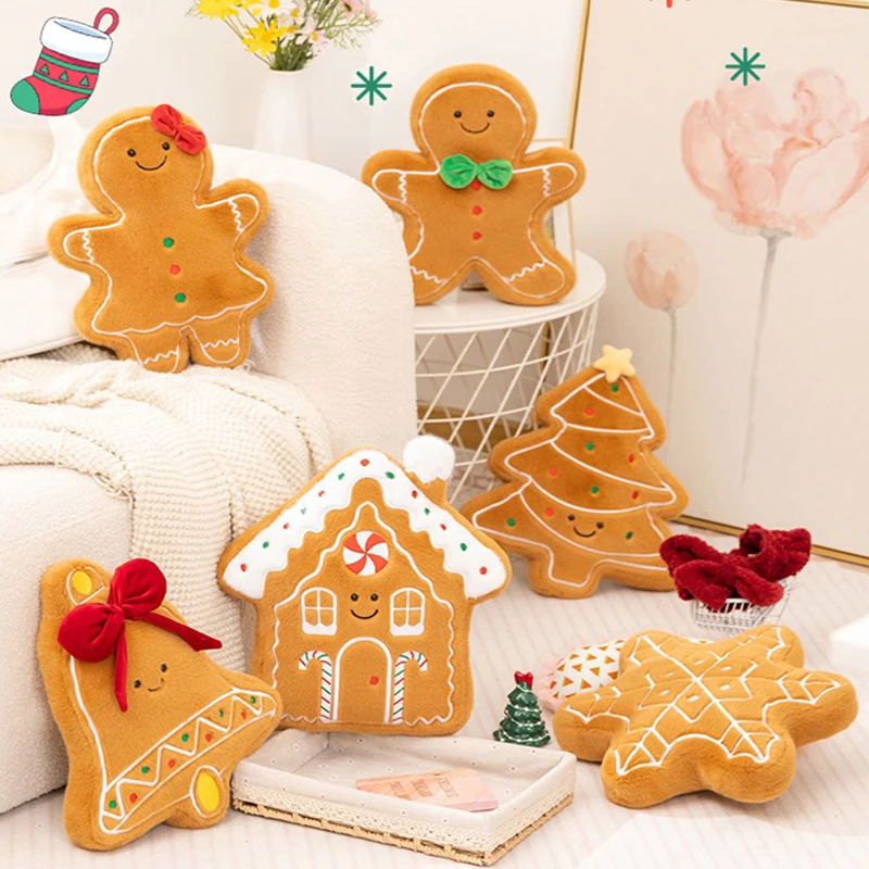 

New Christmas Tree Gingerbread Plush Toys Christmas House Dolls Christmas Bells Christmas Snowman Stuffed Toys Christmas Gifts
