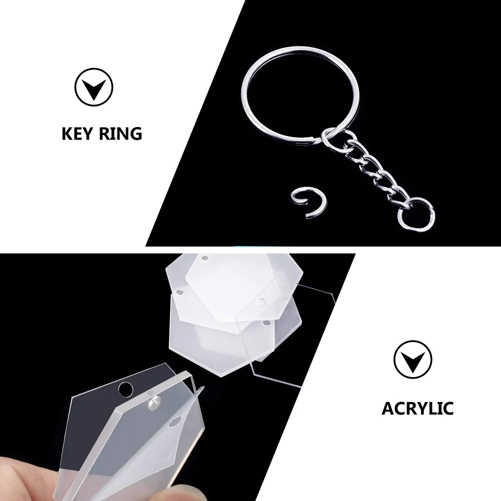 48 قطعة سلسلة مفاتيح مصنوعة من الأكريليك الفراغات جولة السلس خفيفة الوزن Diy بها بنفسك المشاريع الحرفية حقيبة مدرسية قلادة كيرينغ صنع المجوهرات الملحقات