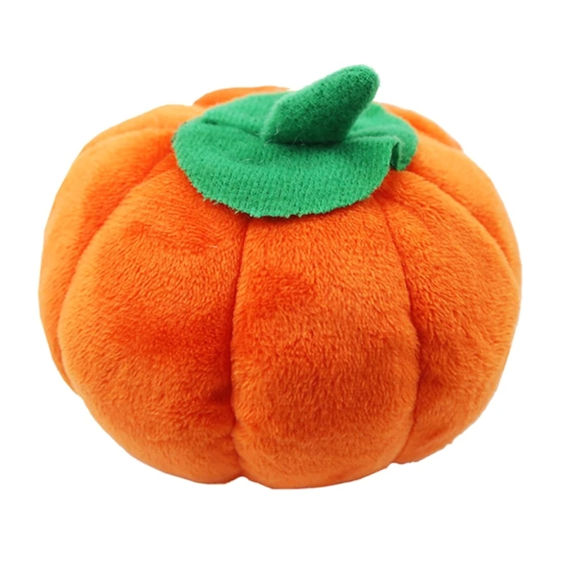 Juguete interactivo de peluche para perros pequeños y medianos, juguete con chirrido de felpa, calabaza bonita, reduce el aburrimiento y la ansiedad, P31B