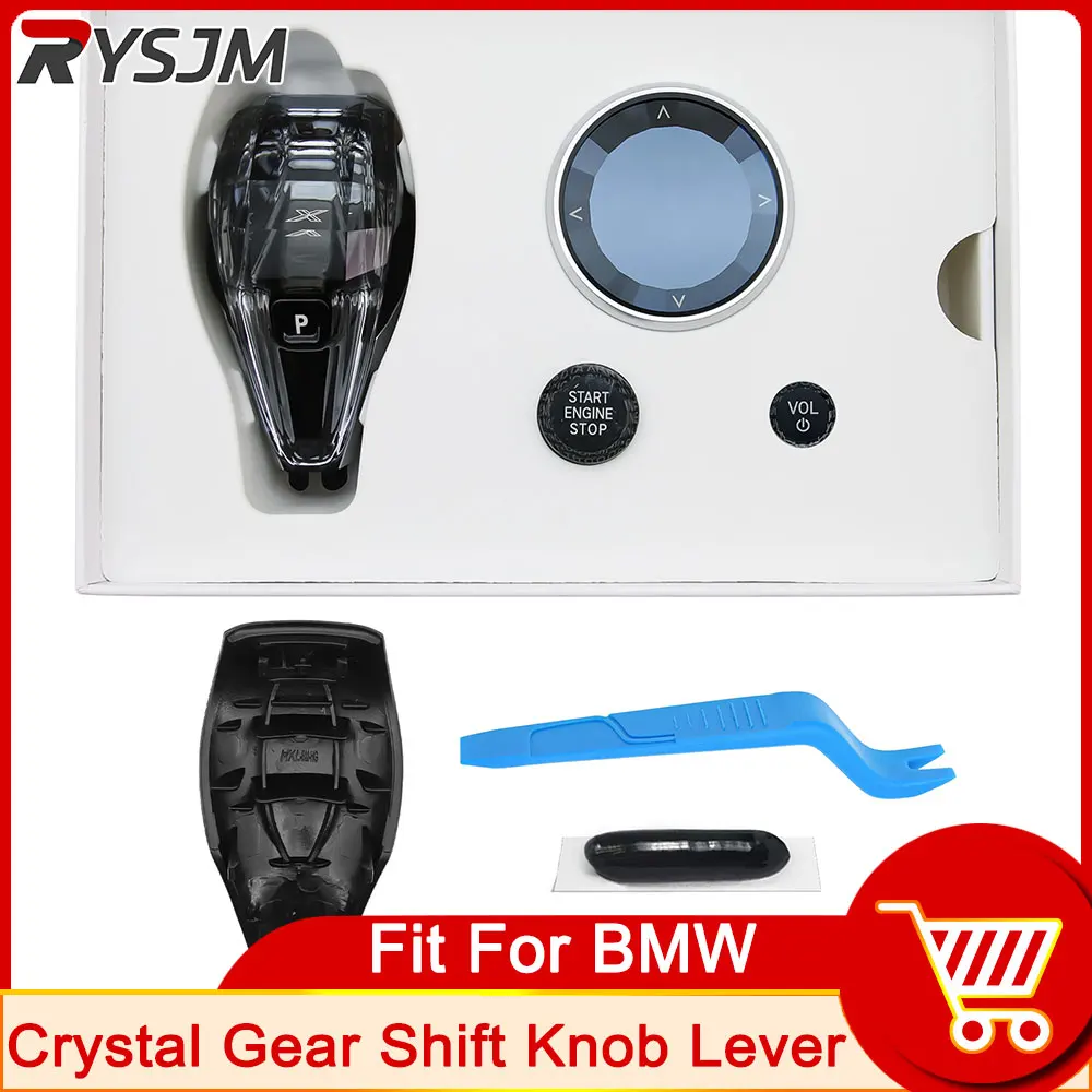 4 Piece Set Crystal Gear Shift Knob LHD for BMW X3/X5/X6 3/4/7 series G20 G21 G28 G12 X6 G06 X7 G07 ix3 G08 i4 G26 G70 X5 G05