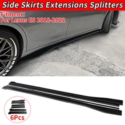 For Lexus ES 2018-2022 Car Side Skirt Accessories Adjustable Bumper Carbon Fiber Look Modifiedextension Rocker Plate Lip ABS