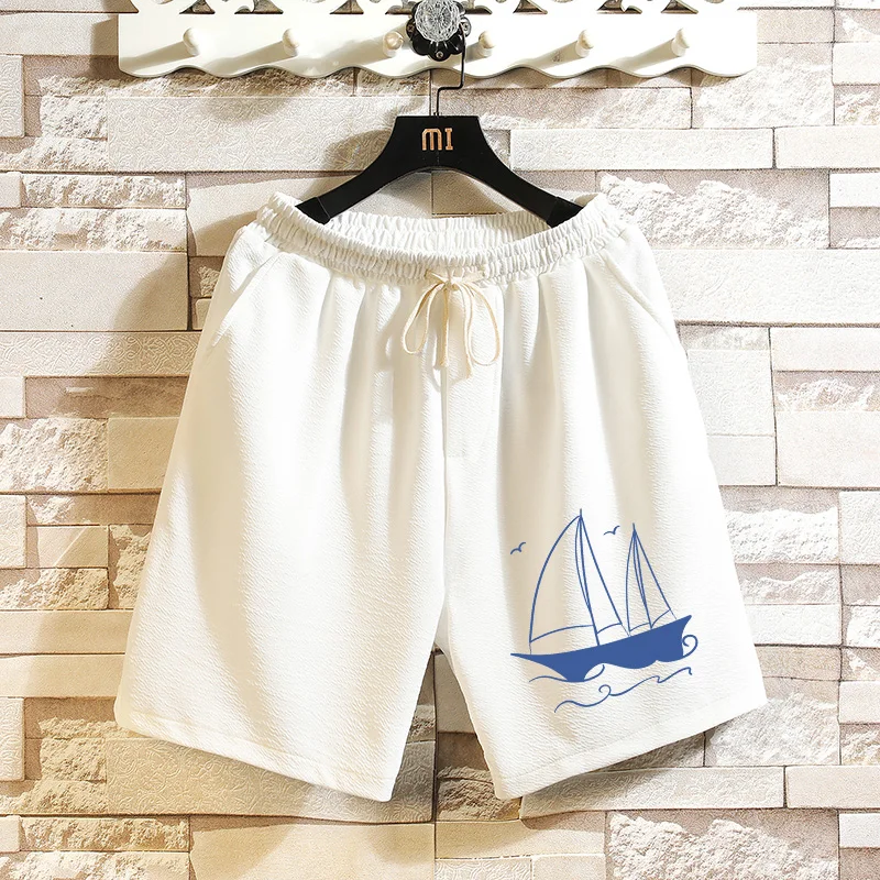 

Мужские орты в стиле ретро Qui Dry, повседневные спортивные свободные брюки длиной пять четвертей, молодежные летние модные прямые брюки