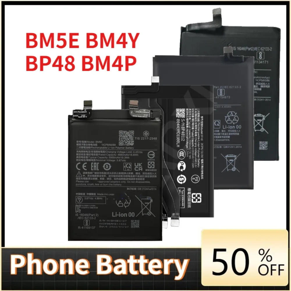 

BM4P BP48 BM4Y BM5E For Xiaomi Redmi K30 K30i 4G 5G K40 Pro Poco F3 11i 11X K50 Pro Gaming Poco F4 GT Phone Batteries