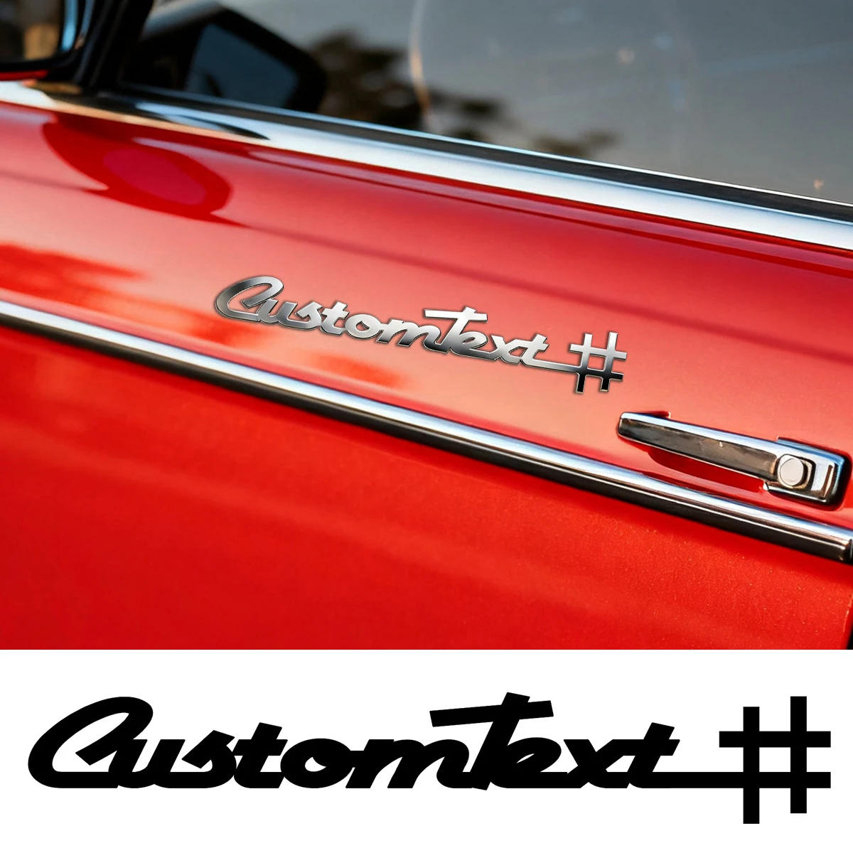Trendy # Symbol Metal Stainless Steel Custom Logo 3D Silver Color Car Sticker Fender Trunk Badge Decal Car Decorative Accessorie