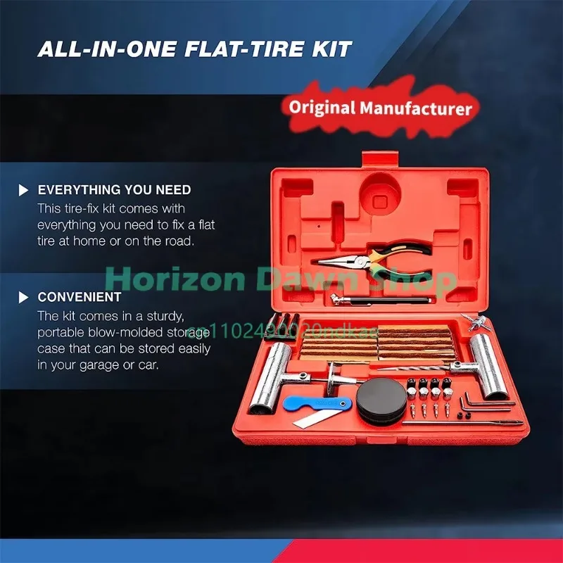 General Heavy Duty Tire Repair Kit 57 Piece Value Fixed Repair Auto Tool Kit Box