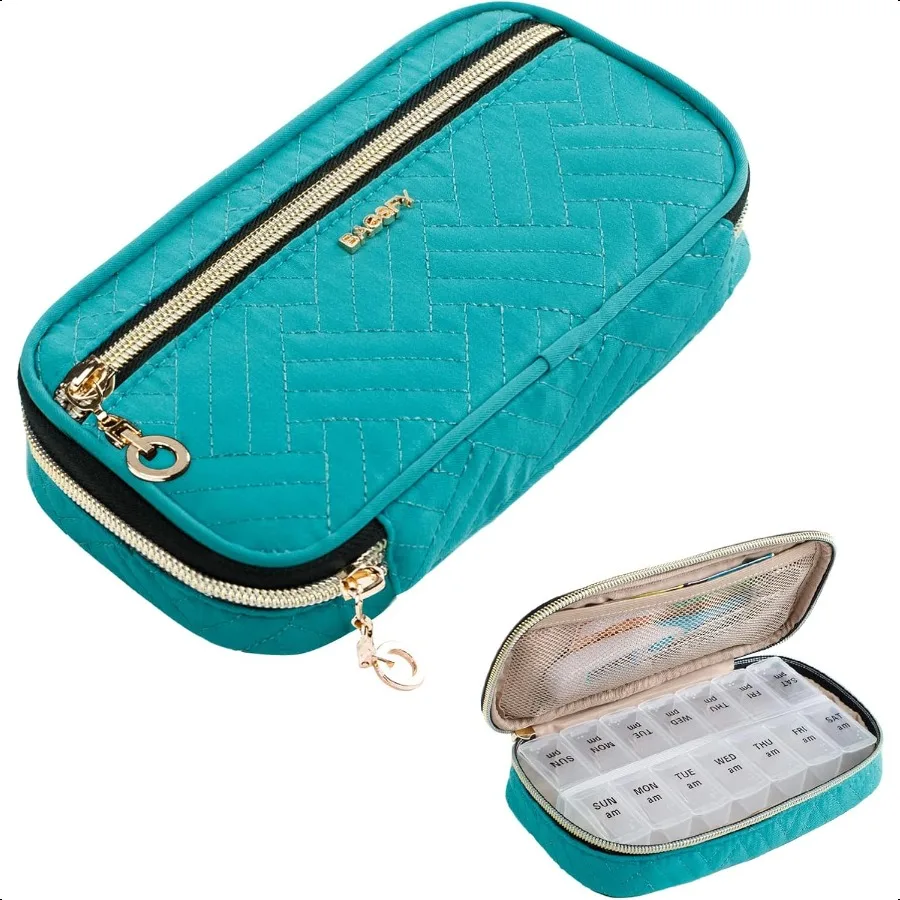 

Pill Organizer Case 2 Times a Day Weekly Medicine Organizer Travel Pill Box with Removable 7 Day Medicine Case Container for Fi