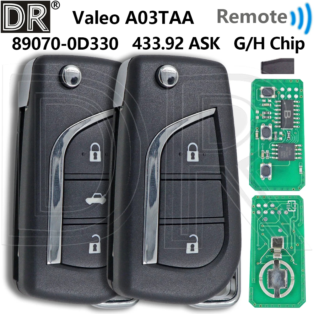 

Great 4D72 G/8A H Chip A03TAA Car Remote Key For Toyota Yaris Auris Corolla Avensis Aygo Britain Verso Peugeot 108 Citroen C1