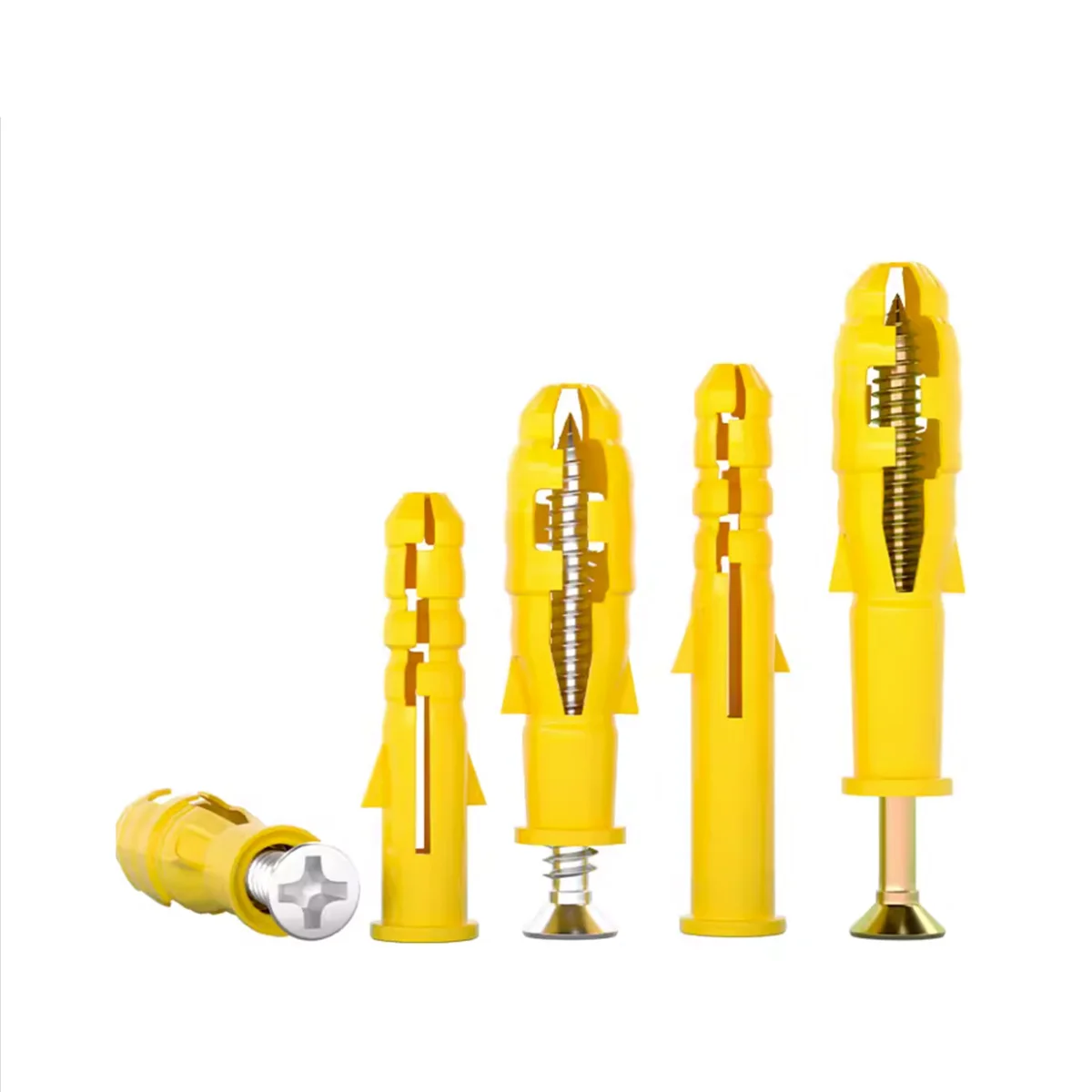 Tubo de Expansão Pequeno Croaker Amarelo Estendido, Cabeça escareada, Combinação de Parafuso Redondo, 304 SS, M6M8M10