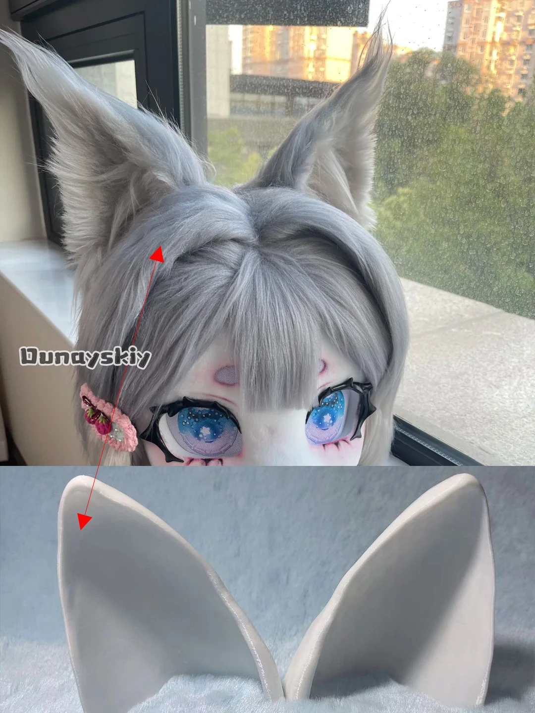 Kemono Fursuit Kigurumi Accessories Cat Ear Cosplay DIY Prop 5/8/10/12/15/18CM Ear 3D Printed Ears Props Halloween Accessory