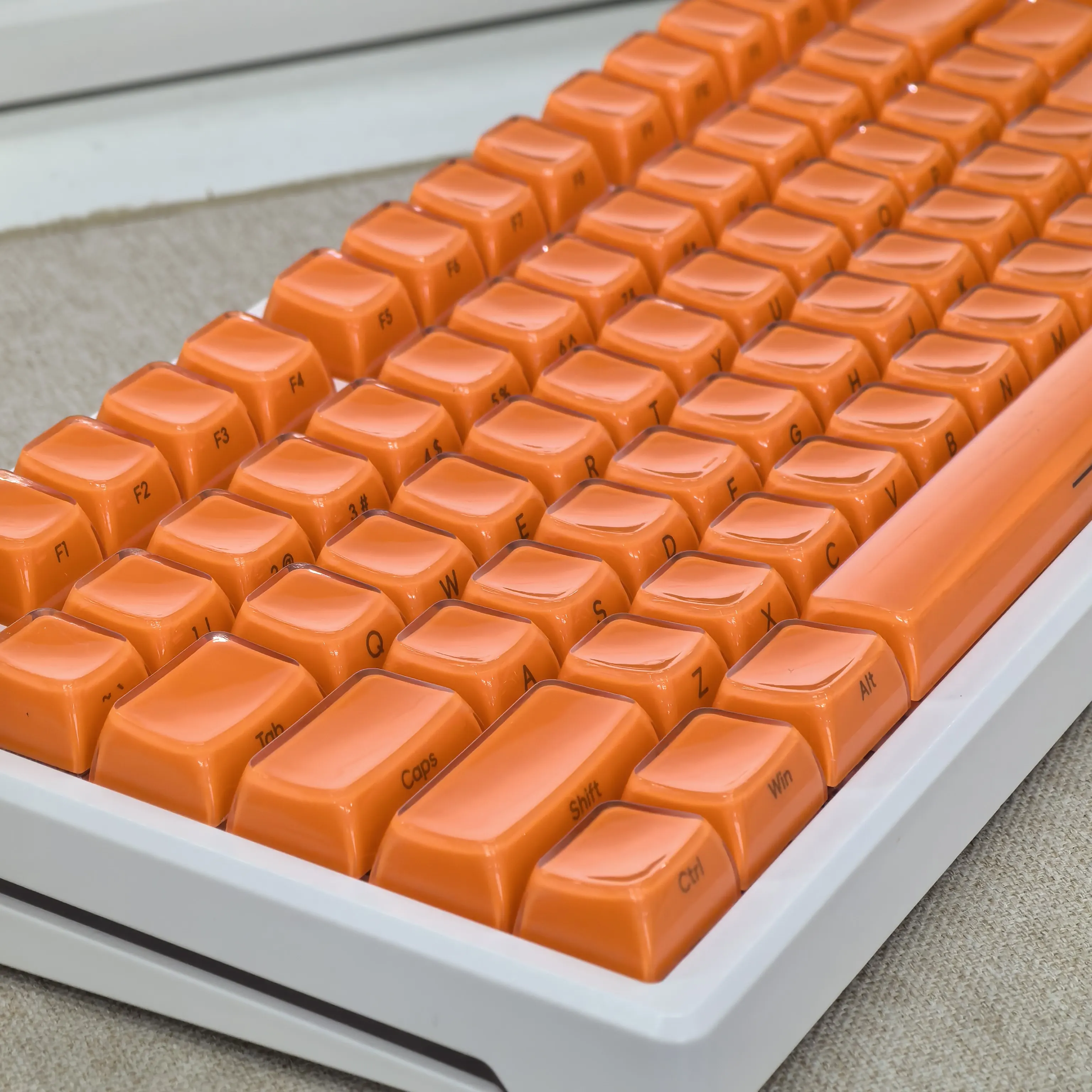 MAIMOOO Luxury Orange Keycaps Crystal Jelly 132-Key Iso Layout Keyboard Keycaps For Diy Aula Custom Keycap Set