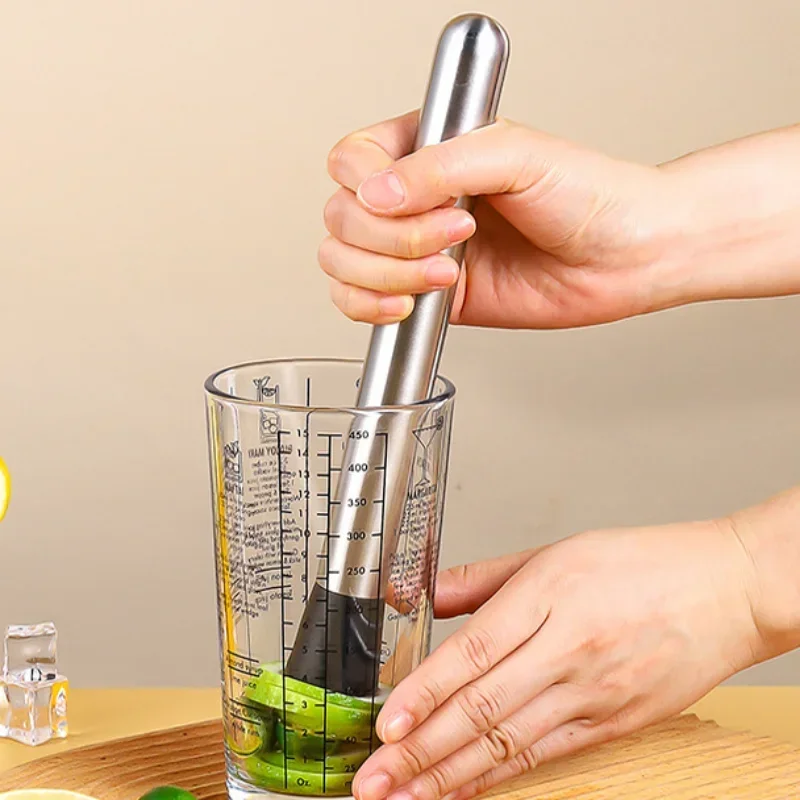 Fruit Lemon Muddle Pestle Stainless Steel Crushed Ice Hammer Multifunctional Popsicle Sticks Cocktail Swizzle Stick Bar Tools