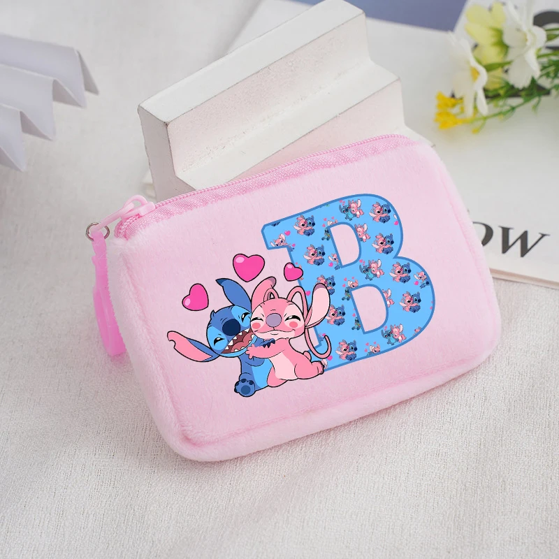 Disney Stich Platz Plüsch Geldbörse Anime Cartoon Brief Gedruckt Brieftasche Junge Mädchen Tragbare Mini Lagerung Tasche Kinder Geburtstag Geschenke