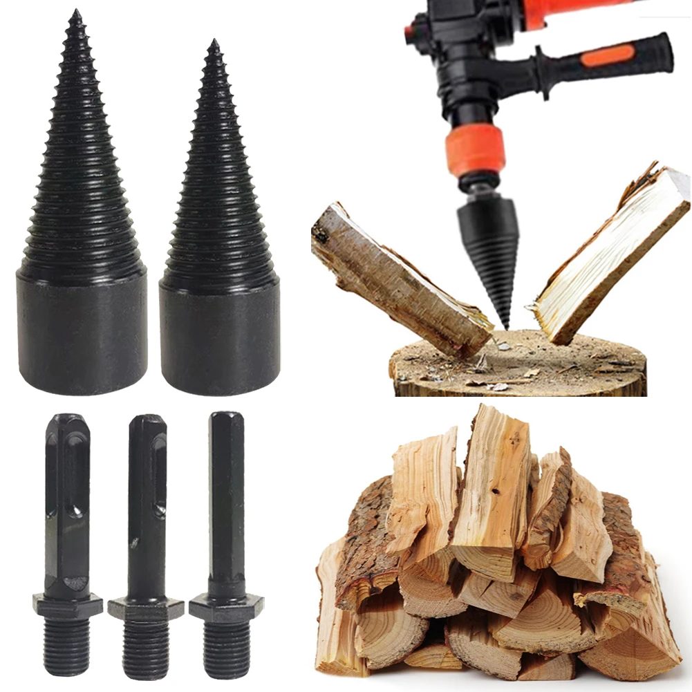 Divisor de broca para madera de 32 + 42mm, vástago cuadrado/redondo/hexagonal, divisor de leña, broca, herramienta de perforación dividida para madera