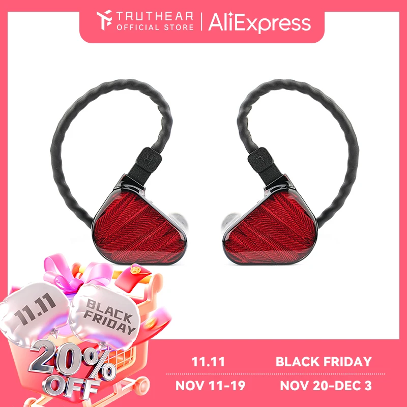 TRUTHEAR x Crinacle ZERO:RED earphone Dual Dynamic Drivers In Ear Headphone with 0.78 2Pin Cable