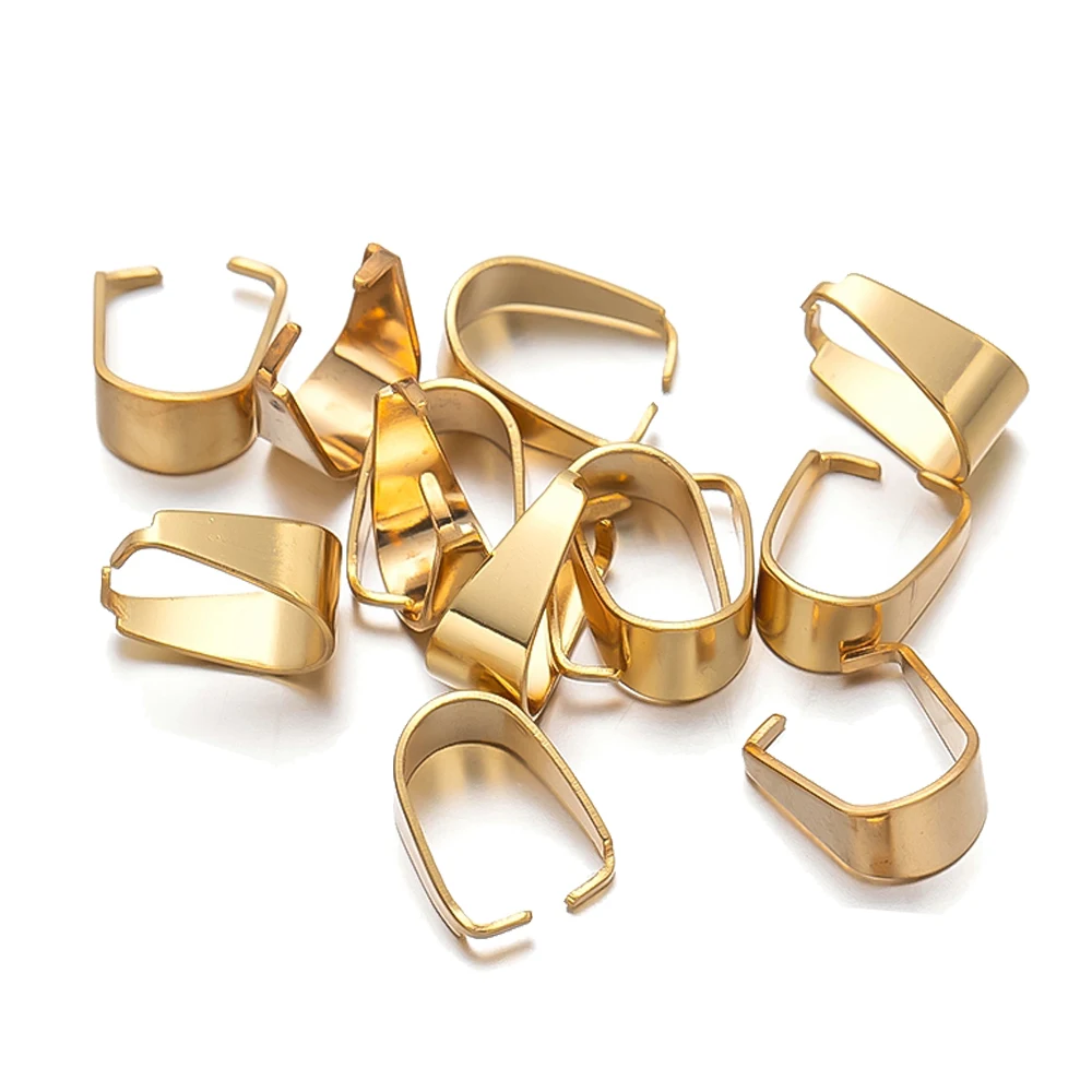 50pcs Stainless Steel Clip Clasps Pendant Buckle Hooks Gold Color Connectors for DIY Handmade Jewelry Making Necklace Material